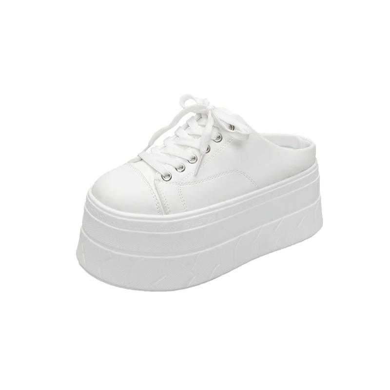 8CM Patent Microfiber Leather Synthetic Platform Wedge Breathable Pumps Summer Chunky Heels Mary Jane Slippers Shoes