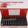 35-Piece Air-Powered 1/2" Socket Wrench Tool Set for Auto Repair.