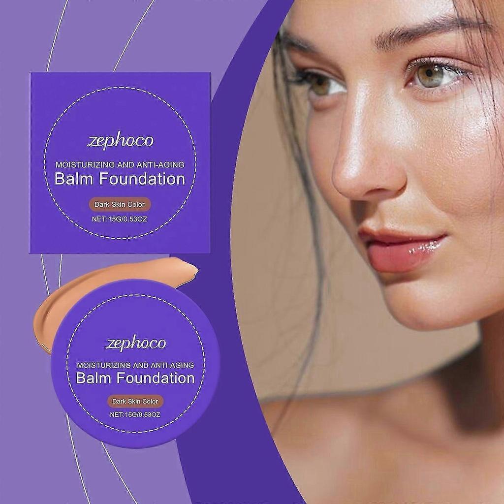 Hydrating Dark Skin Concealer Foundation Natural, Pore-Refining, Matte Finish, 15g