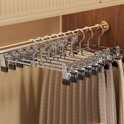 5 Stück Metall Winddichte Kleiderbügel Für Kleidung Zuhause Hosen Mantel Rutschfeste Trocknungsbügel Mit Verstellbaren Klemmen Schränke Aufbewahrungsregale