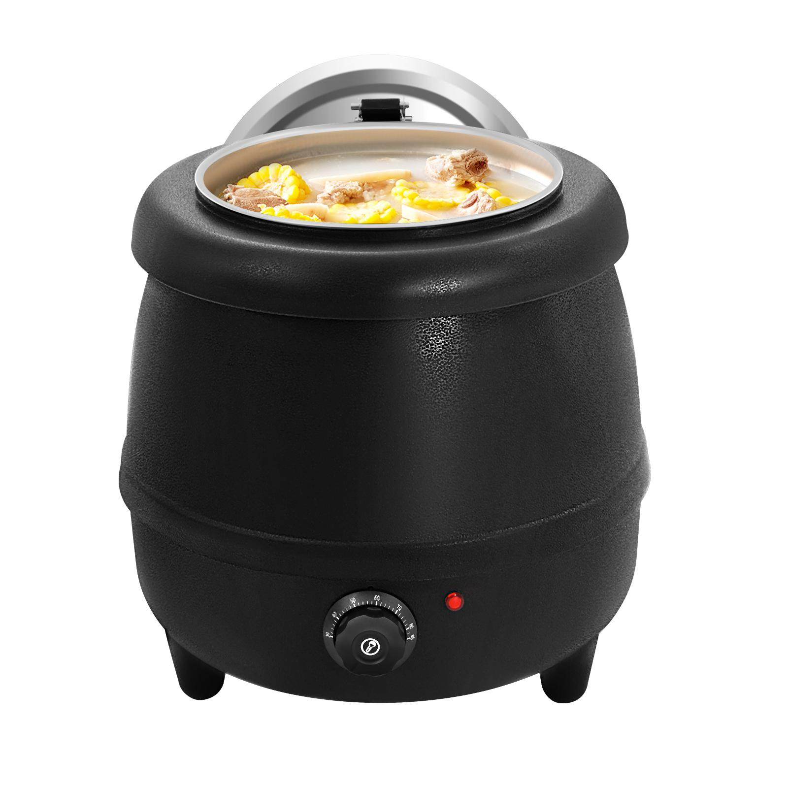 10.5QT Soup Warmers Commercial Soup Kettle Electric Soup Pot with Detachable Insert Pot Temperature Control Knob for Restaurants US чёрный