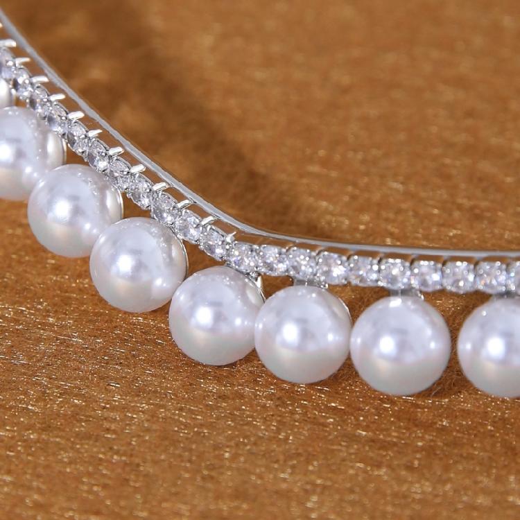 Elegant Pearls Crystals Headband for Formal Event Wedding Reception Hair Ornament With Secure Fit