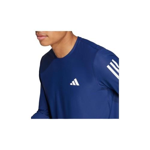 adidas Casual Crew Neck Long-Sleeve Running T-Shirt for Men, Dark Blue