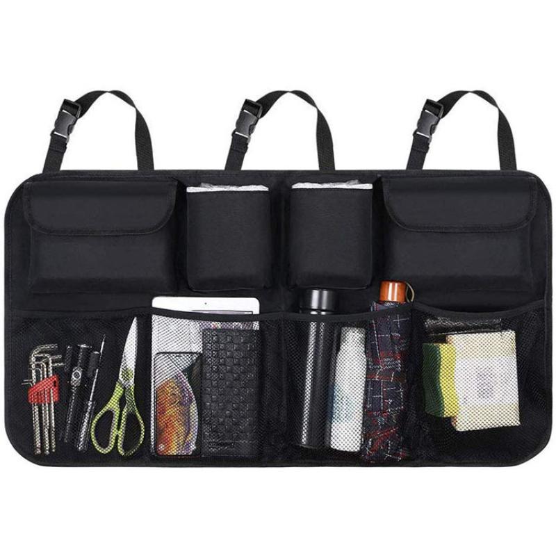 Auto-Kofferraum-Organizer, verstellbare Rücksitz-Aufbewahrungstasche, Netz, hohe Kapazität, Mehrzweck-Oxford-Automobil-Rückenlehnen-Organizer