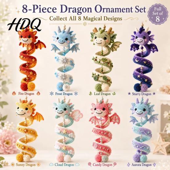Handgefertigte Drachenskulptur DIY Spiral-Hängeornament-Set Einfache Montage Dekorative Kunsthandwerk Dekoration Handgefertigtes Häkelset für Zuhause Klassenzimmer