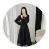 Butterfly Brooch Corduroy Dress: Women's Faux Two-Piece A-Line in French Academy Style for Autumn/Winter