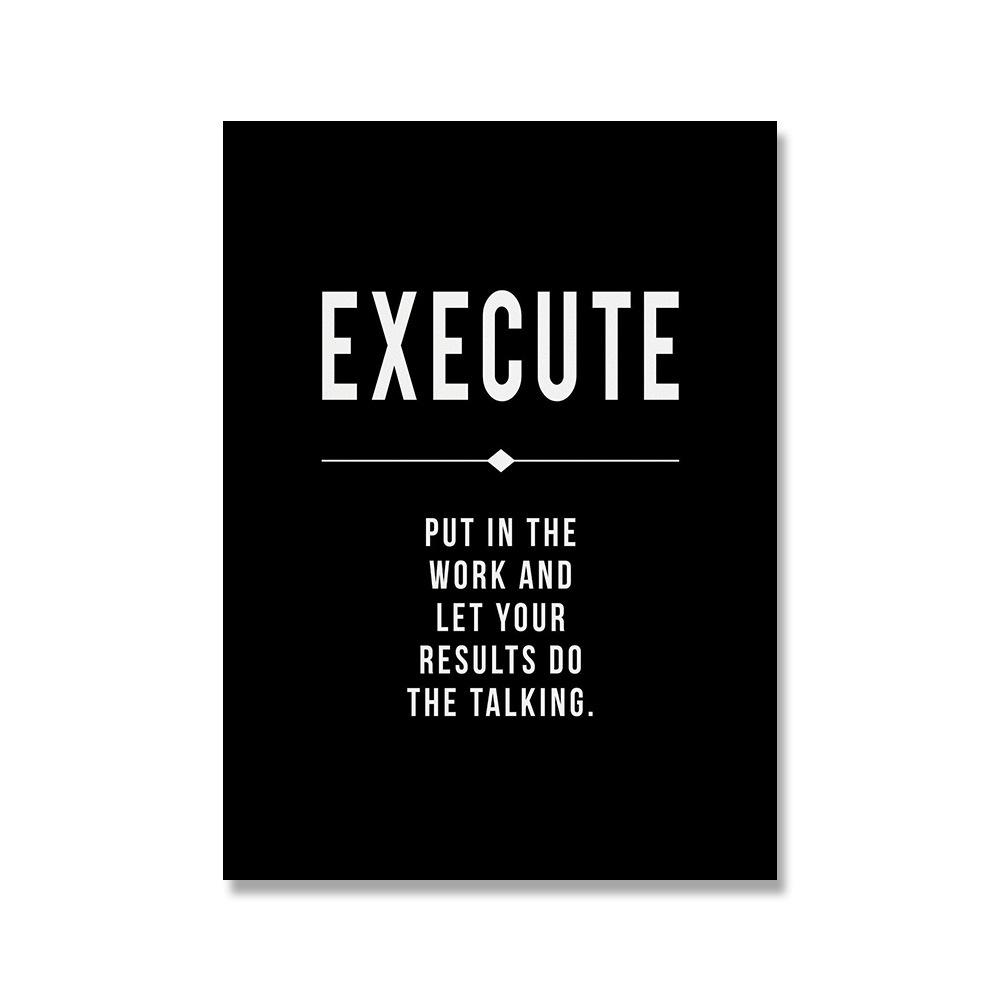 Nordic English Inspiring Quote Wall Art - Micro-spray Print for Office Decor