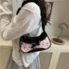 Pink Underarm Handbag Leisure Crossbody Bag Portable Bow Shoulder Bag Travel