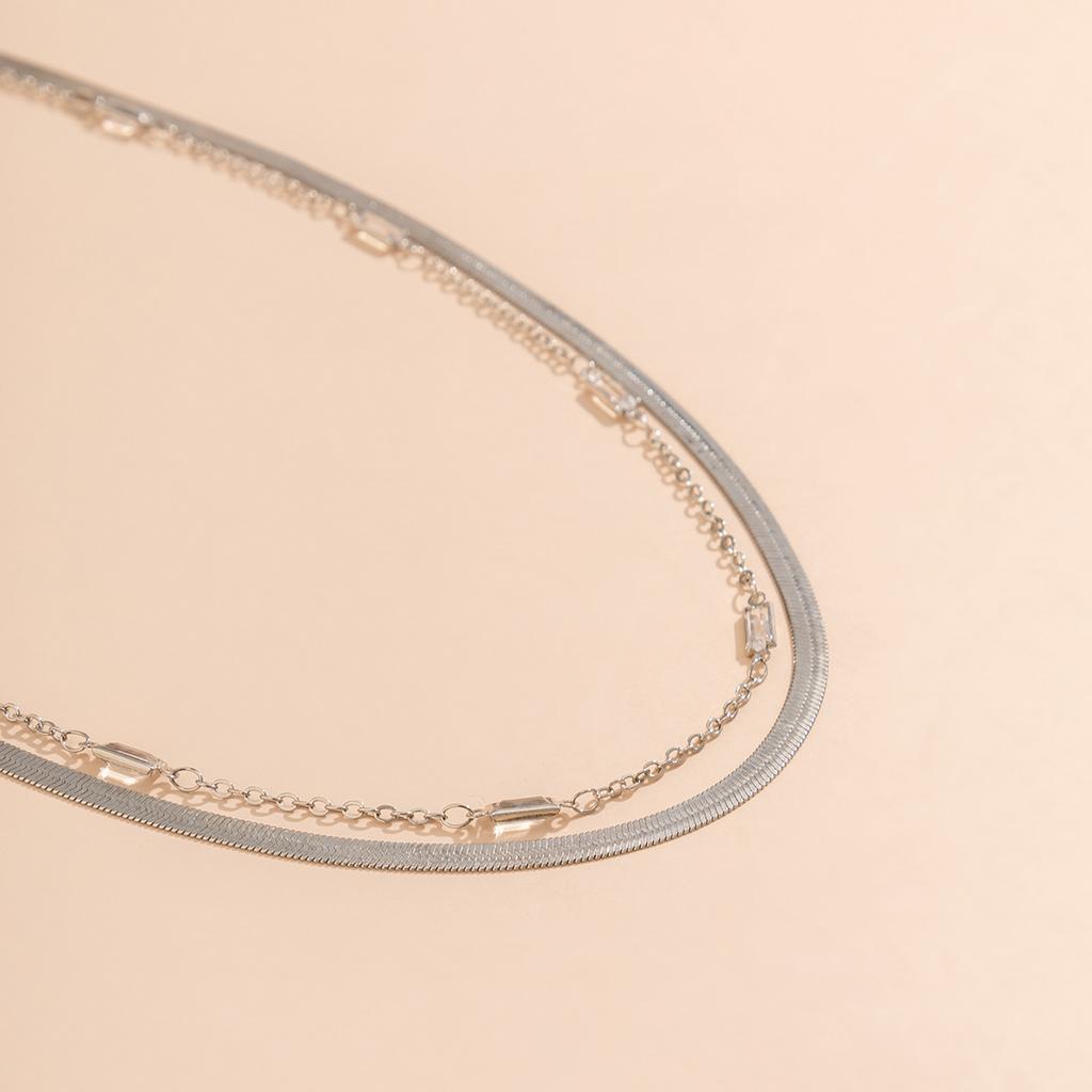 Double-layer Simple Women's Metal Thin Chain Waist Chain, Beach Snake Bone Chain, Rhinestone Waist Chain, Body Chain.