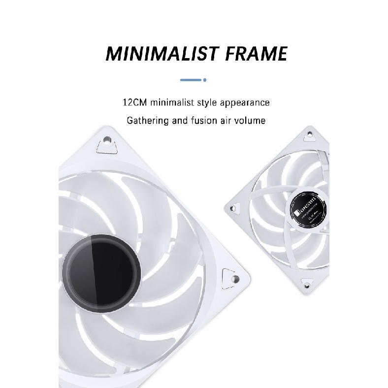 JONSBO SL-120 White/Black 120mm Case Fan 5V 3PIN ARGB Silent CPU Cooler Fan 4PIN PWM Serializable Reverse Fan