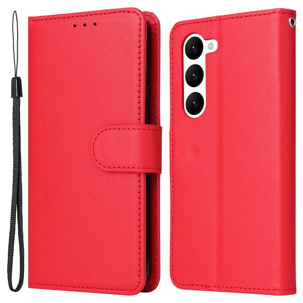 

For Samsung Galaxy S23 Wallet Case 3 Card Slots Slim-Fit PU Leather Stand Phone Cover Red