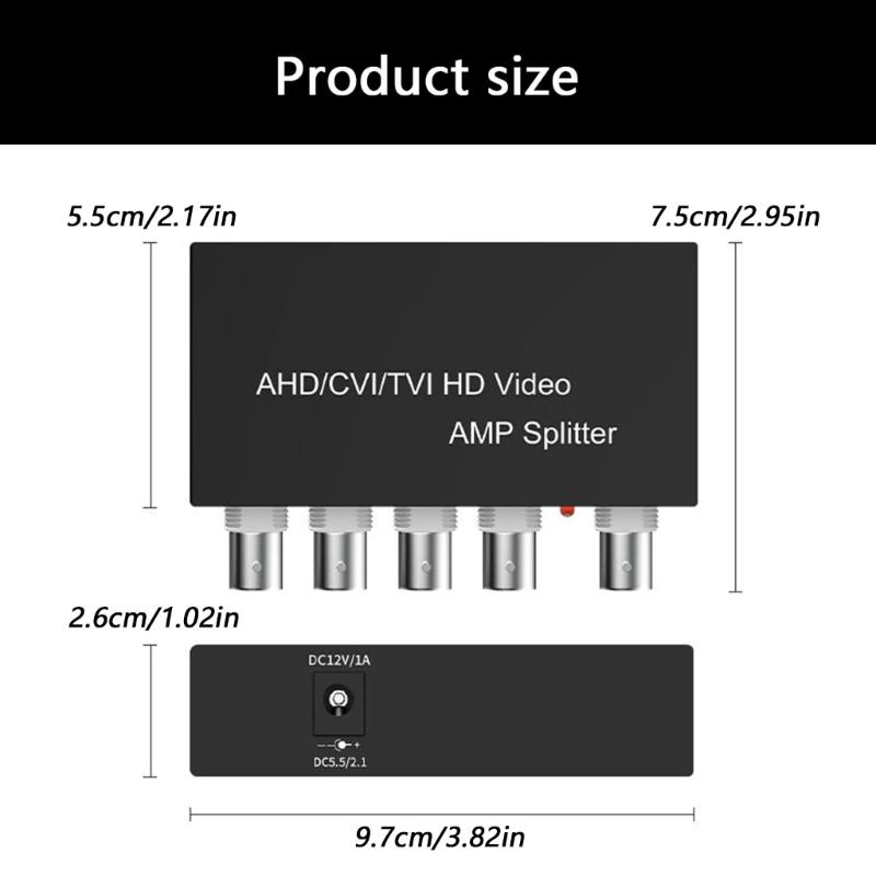 Metal Housing AHD CVI TVI BNC Video Distributor Unit Supports Various Camera Associations With 1 Input And 4 Outputs