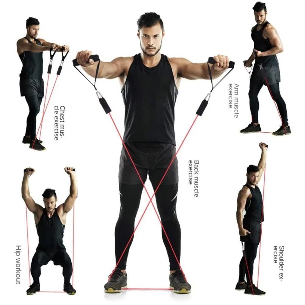 11Pcs/Set Durable TPE Tension Rope Set Anti-Break Elastic Training Band  Full Body Workout