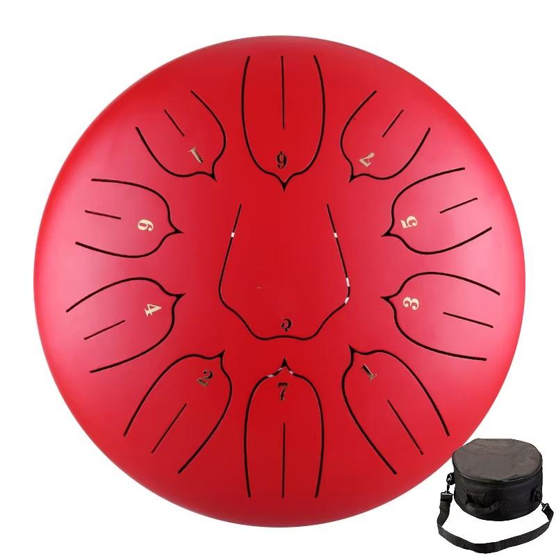 Hluru 10 Inch 11 Notes Glucophone Steel Tongue Drum D Tones Music Drum Ethereal Drum Percussion Instrument 11 Notes Steel Drum
