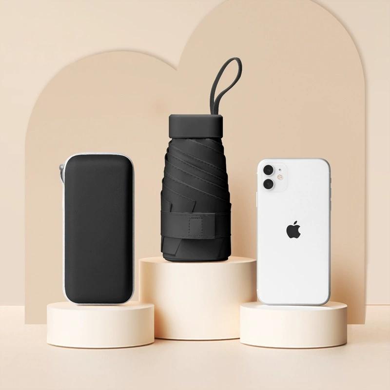 Mini Sun Protection 50+Uv Protection Capsule Rain Dual-Purpose Umbrella Folding Umbrella High-End Female Sun 50% Fold Umbrella