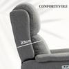 Reclining Armchair with Footrest, in Linen-Effect Fabric, Wood and Metal, 77x91x106 cm, Dark Grey