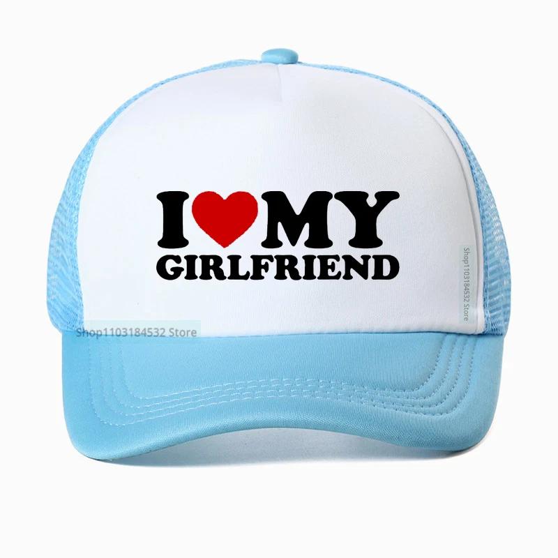 Ich Liebe Herz Meine Freundin Baseballkappe hohe Qualität Golfhüte Geburtstagsgeschenk cool Netz Atmungsaktiv Truckerhut Kappe