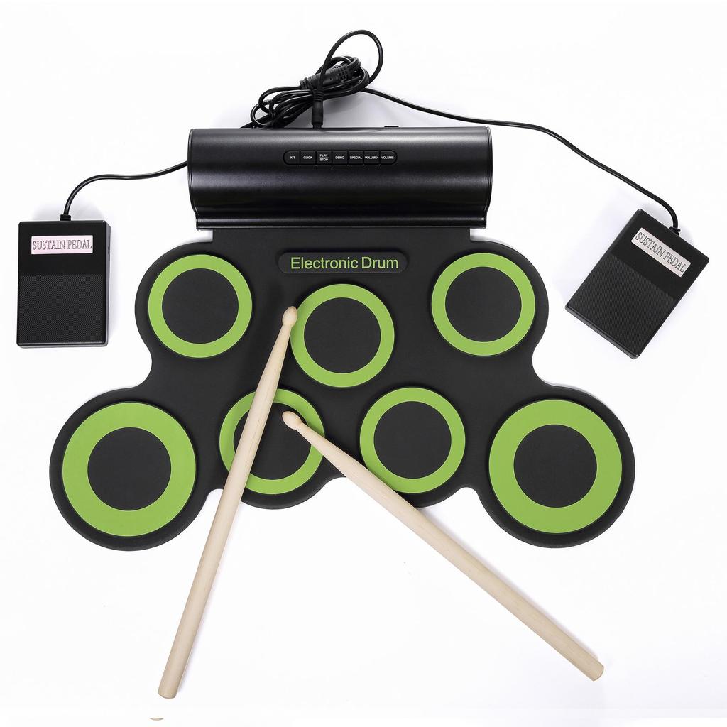 IWord Bluetooth Taşınabilir Elektronik Davul Seti Çocuklar için - Başlangıç Seviyesi Elle Rulo Perküsyon Enstrümanı