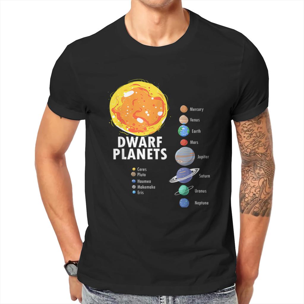 Solar System Dwarf Planets Outer Space Astronaut T-Shirt Cotton T Shirt Harajuku Tshirt Tees Streetwear Men's Clothing