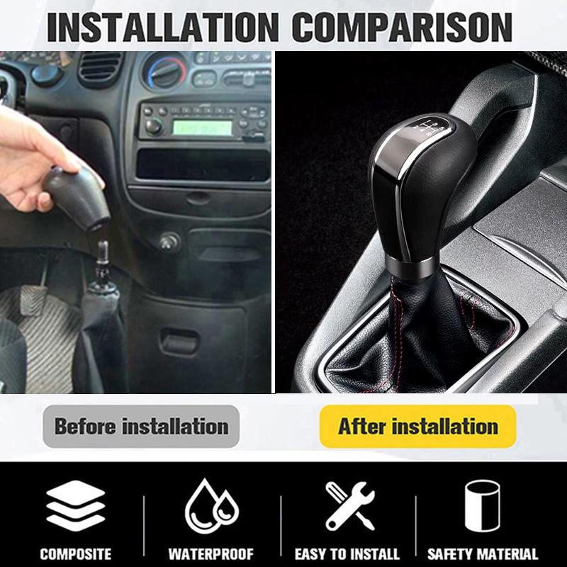 5Speed Universal R PU Leather Gear Shift Knob Manual Car Gear Stick Head Shift Replacement Knob Modified Shift Head