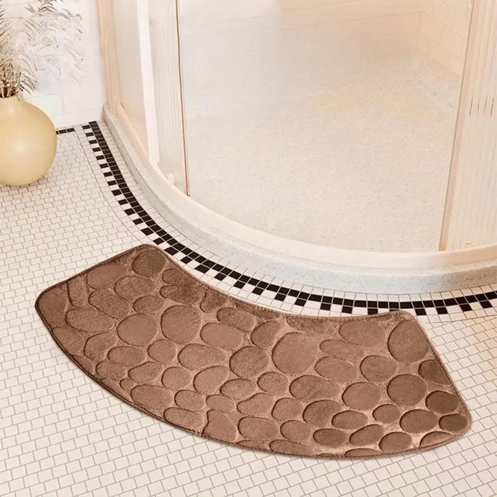 Curved Bath Mat Corner Bath Mat Non-slip Bath Mat Absorbent Washable Suitable For Shower Room And Laundry Room