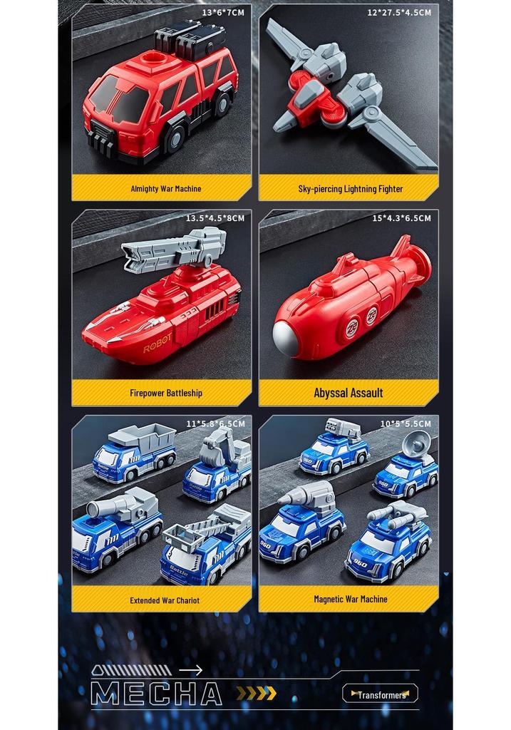 Children's 3D Magnetic Transforming Robot Car Toy - Versatile Warrior Model