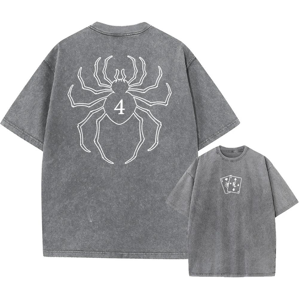 Hunter X Hunter Vintage Graphic TShirt Washed Cotton Hip Hop Tee Unisex