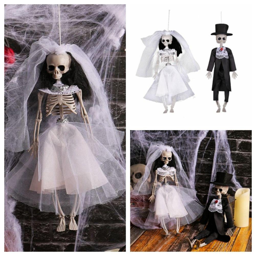 Hanging Ghost Bride Pendant Scary Halloween Decoration Skeleton Ornaments  Haunted House