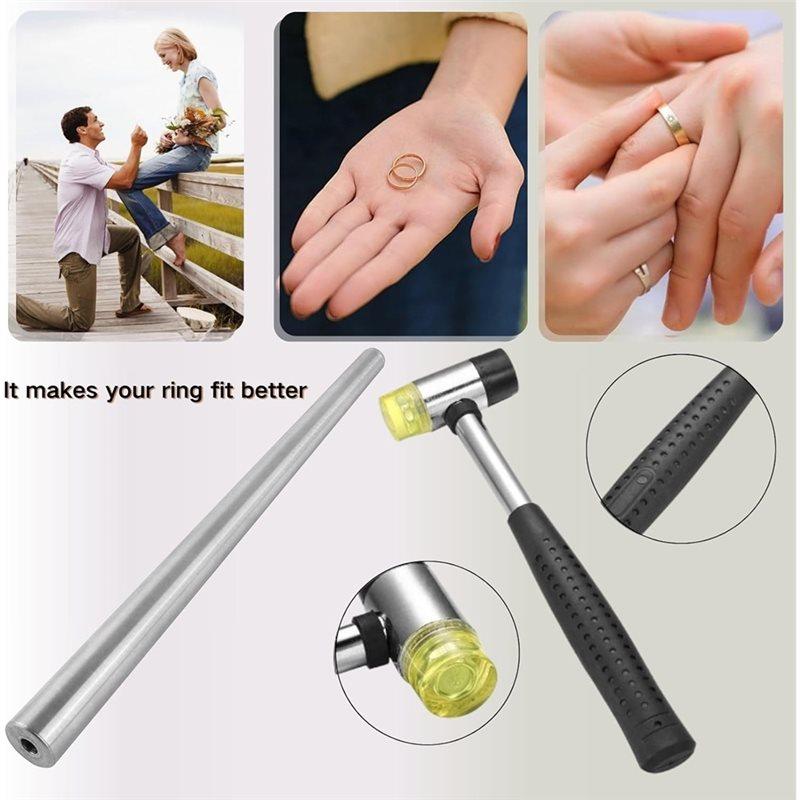 Ring Measurer And Ring Sizer For Ring Enlargement Repair Can Be Hammered Solid Ring Mandrel And Jewelry Rubber Mallet