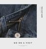 Korean High-Waisted Curled Denim Shorts - Women's Loose Black/Grey Wide-Leg Summer Pants