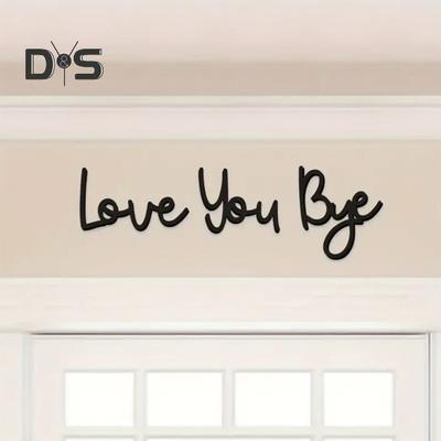Wanddekorationsschild aus Holz „Love You Bye“, Heimdekoration, Wandbuchstabe für den Eingangsbereich, Ornament, Einweihungsgeschenk für Paare und Familie
