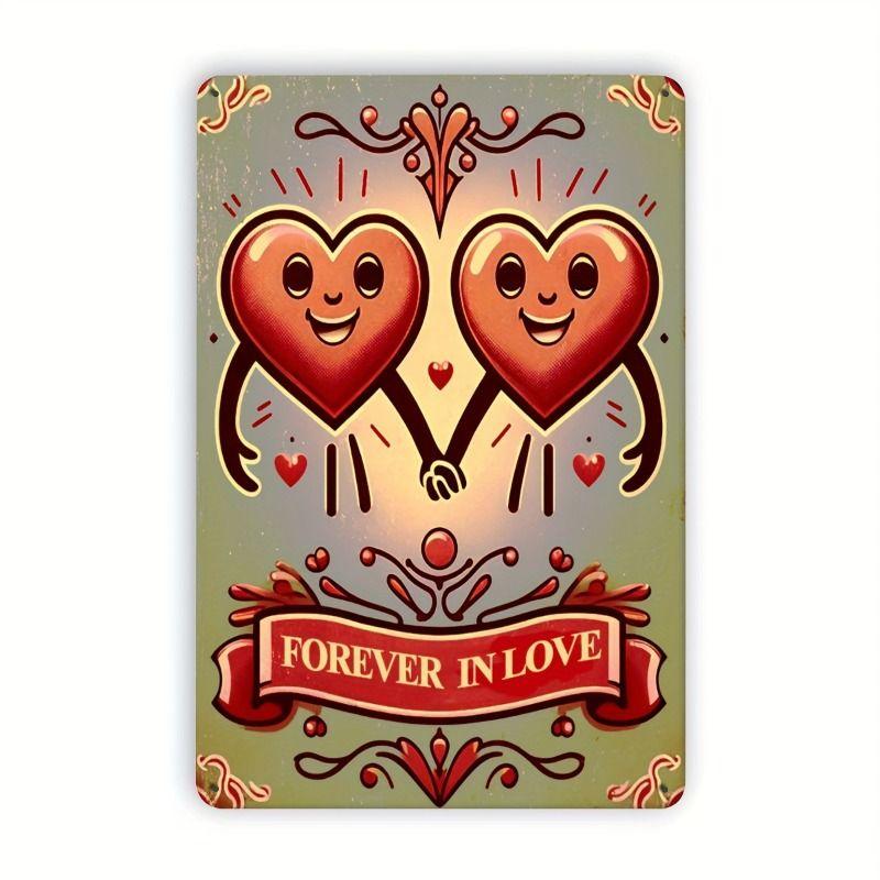 

Vintage Valentine s Day Metal Decorative Painting Gift for Couples Bedroom Living Room Cafe
