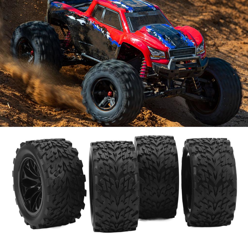 4PCS RC Car Wheels and Tires RC Rubber Tires Replacament for Traxxas 1/10 Remote Control Cars