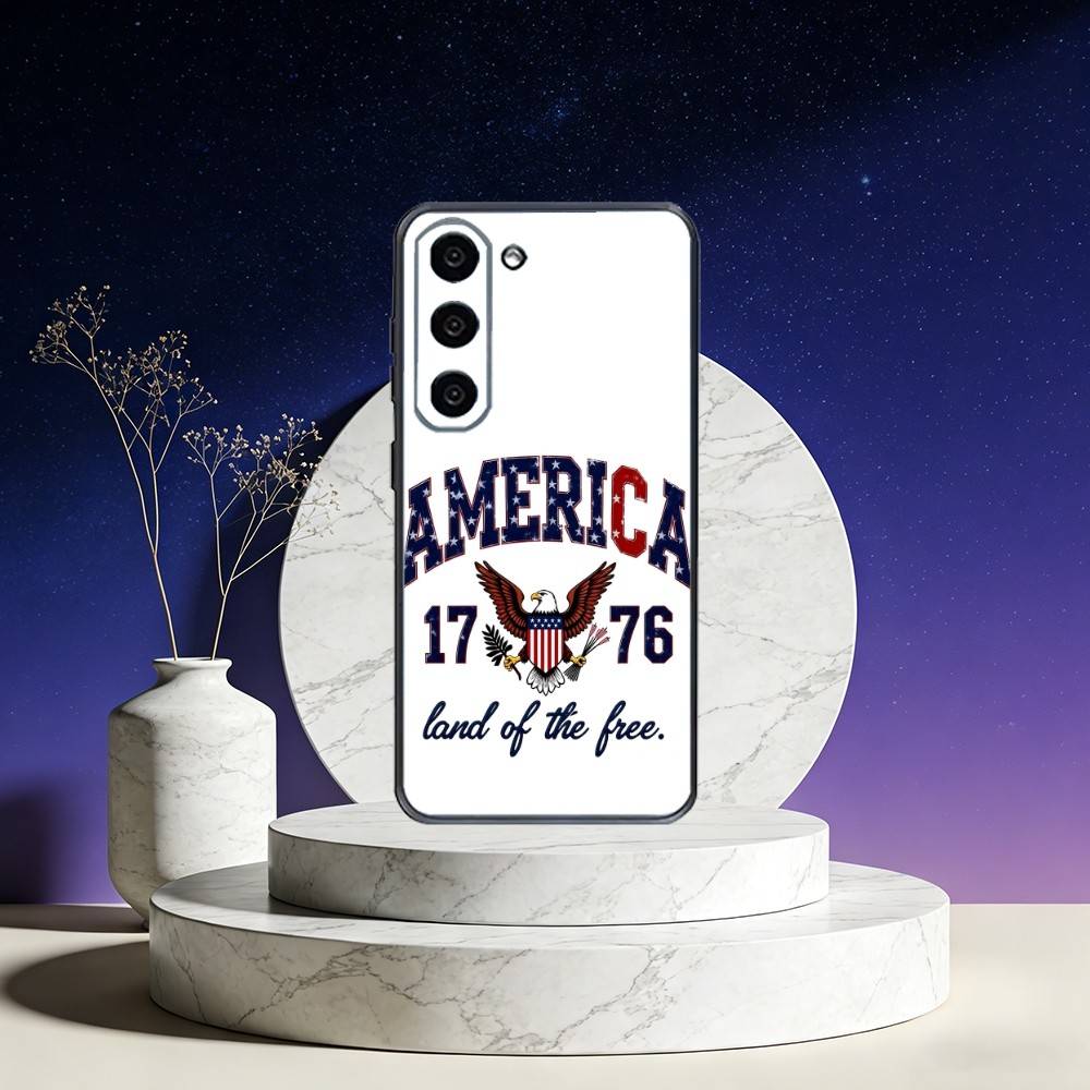 American Flag Phone Case Phone Case For Samsung Galaxy A73,A72,A71,A70,A53,A52,A51,Others Soft Black Cover