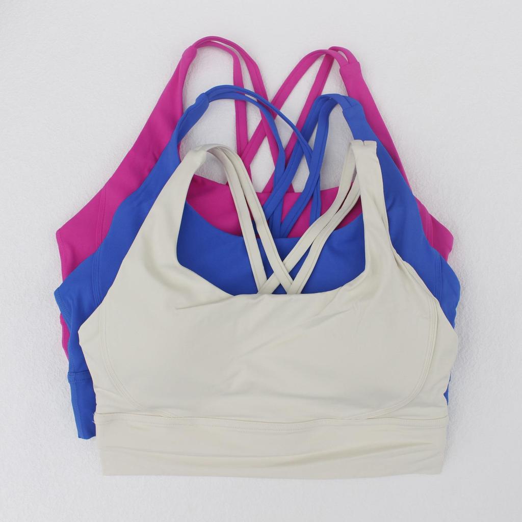 Lulu Yoga Fitness Crossback Nude Sports Bra for Women – Shock Absorption, Stylish, Gathered Design