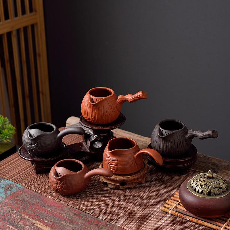 Teedose, Teebereiter, Teekanne, Kung Fu Tee, Teekanne, Teeglas, Lila Sand Dichtes Filterloch Kanne