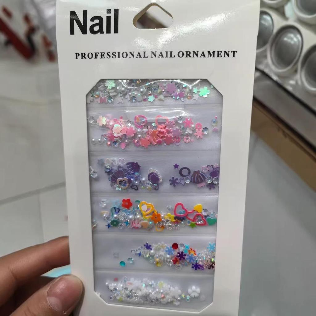 Pearl & Rhinestone Nail Art Decorations: Small Diamonds, Steel Beads, Flowers, Butterflies, Hearts - Mixed Accessories