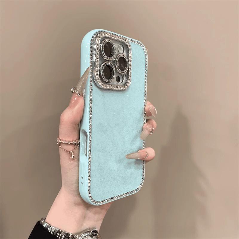 Diamant Glitzer Kante Stoßfeste Hülle für iPhone 14/15 Pro Max/16 - Luxuriöses High-End Gefühl