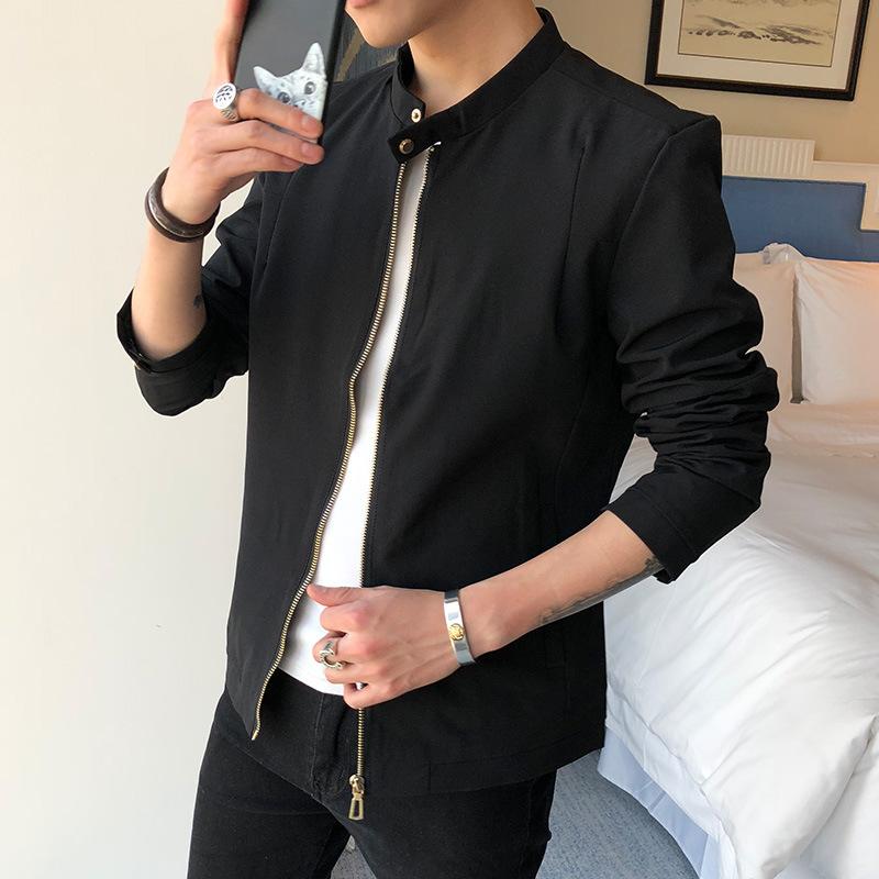 

Мужские новые куртки, мужские корейские модные топы на весну и осень, универсальные однотонные мужские куртки, мужские M