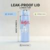 1PC Faint vintage band sketch print 750ml colorful plastic sports water bottle leakproof pop up lid with straw for outdoor work home use