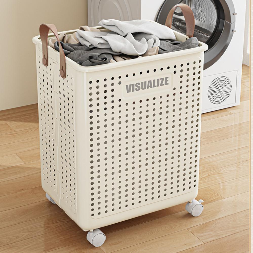 Folding Dirty Clothes Basket Hollow Out Breathable Laundry Basket Toy Large Storage Baskets Balcony Narrow Slit Storage Baskets