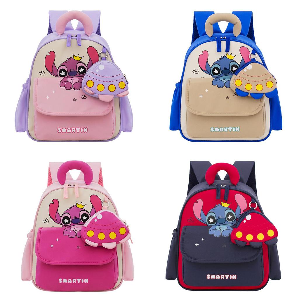 Lilo Stitch Kids Backpack With Nylon For Kindergarten School Use