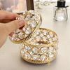 Luxury Necklace Ring Display Case Sparkling Earring Organizer Portable Crystal Jewelry Box  Desk