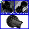For Tesla Model 3 2018 - 2024 / Model Y - 2024 Car Front Center Water Cup Holder Card Storage Container Box Accessories