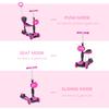Adjustable Kids Toddler Scooter, with Removable Seat, Back Handle, Pink