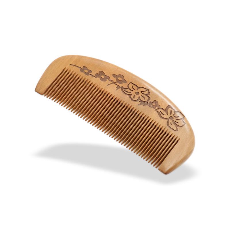 Camphor Wood Hair Comb - Solid Carved Design, Portable for Men & Women, Smooth Massage for Scalp, Free Engraving Available.