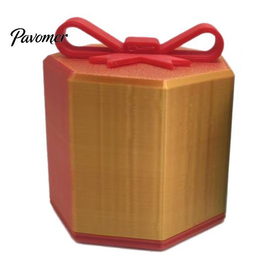 Interactive Gift Container 3D Printed Maze Puzzle Box, Christmas Theme Storage Hidden Compartment Novelty Hexagonal Ornament for Holding Jewelry