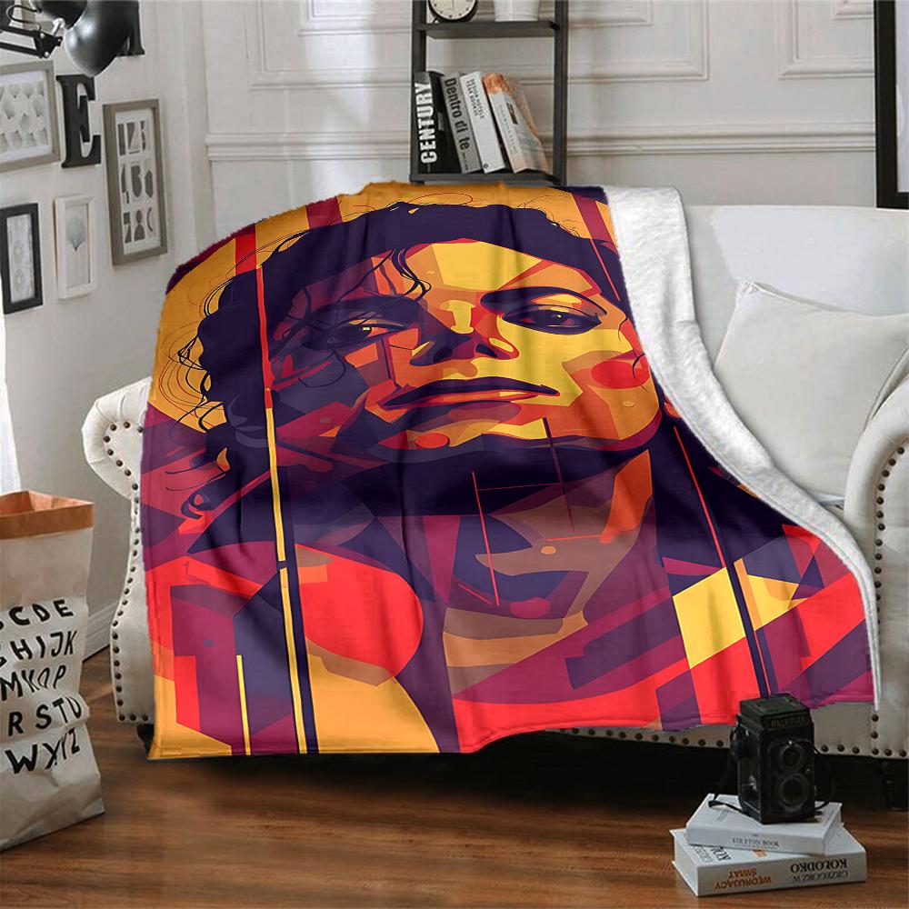 1Pc Abstract Pop Art Portrait Flannel Blanket, Soft And Comfortable, Casual Warm, Camping Travel, Christmas, Halloween Xmas Gift L1223