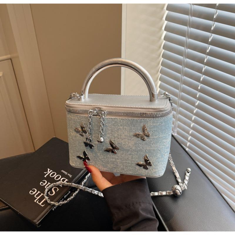 

New bag women s fashion casual trend messenger bag summer chain butterfly shoulder messenger bag небесно-голубой