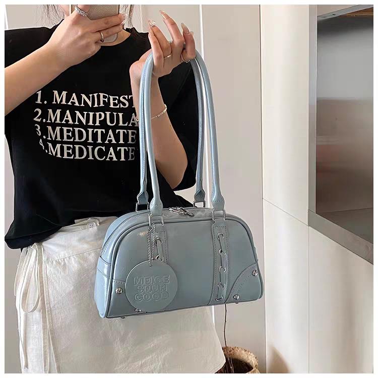 

Blue Bag Women s Fashionable All-match Shoulder High-end Casual Pillow 27x7.5x16 синій